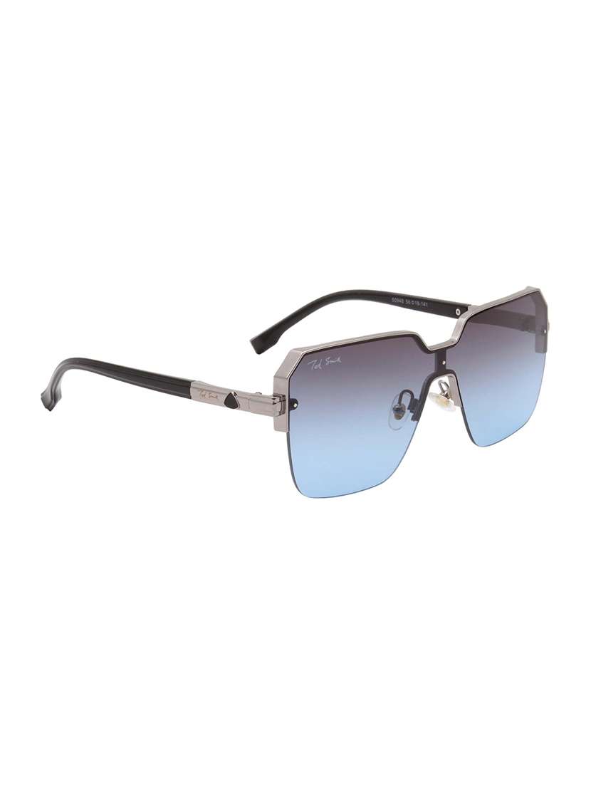 ted smith unisex square sunglasses i 100% uv protection  i  grey blue colour lens - 22217833 -  Standard Image - 3