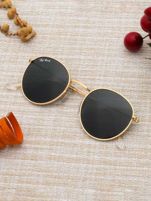 ted smith unisex round sunglasses i 100% uv protection  i  grey colour lens - 22217841 -  Standard Image - 0