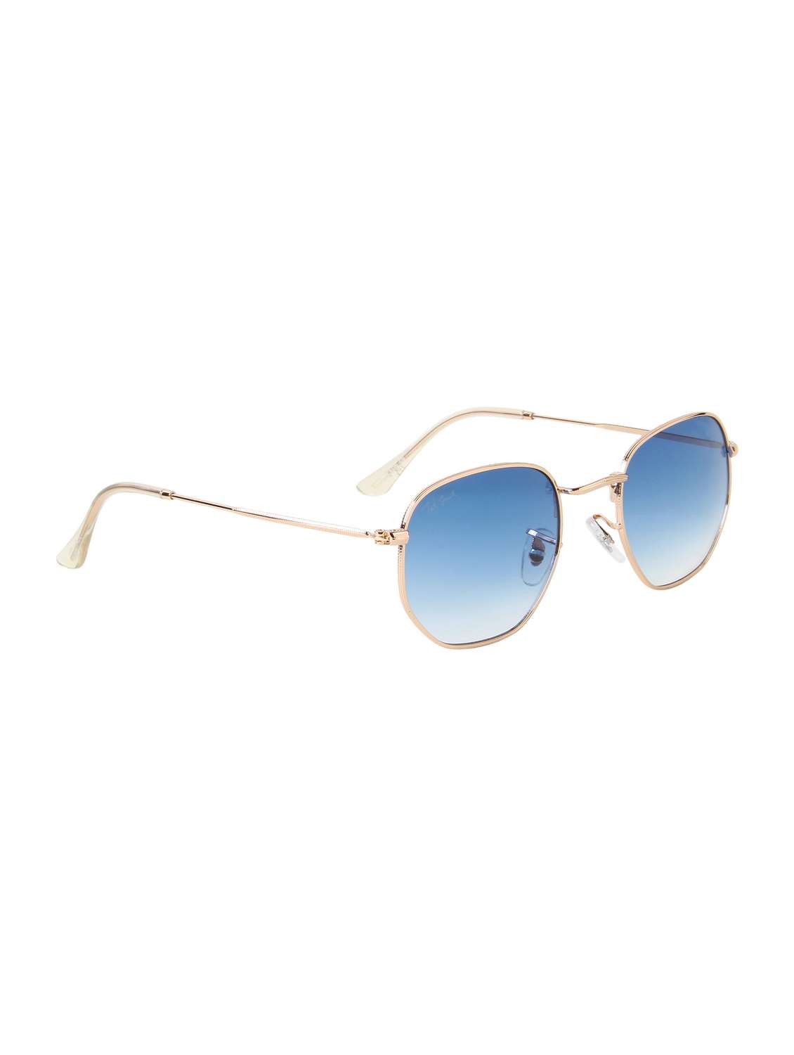 ted smith unisex hexagnal sunglasses i 100% uv protection  i  blue graded colour lens - 22217842 -  Standard Image - 3