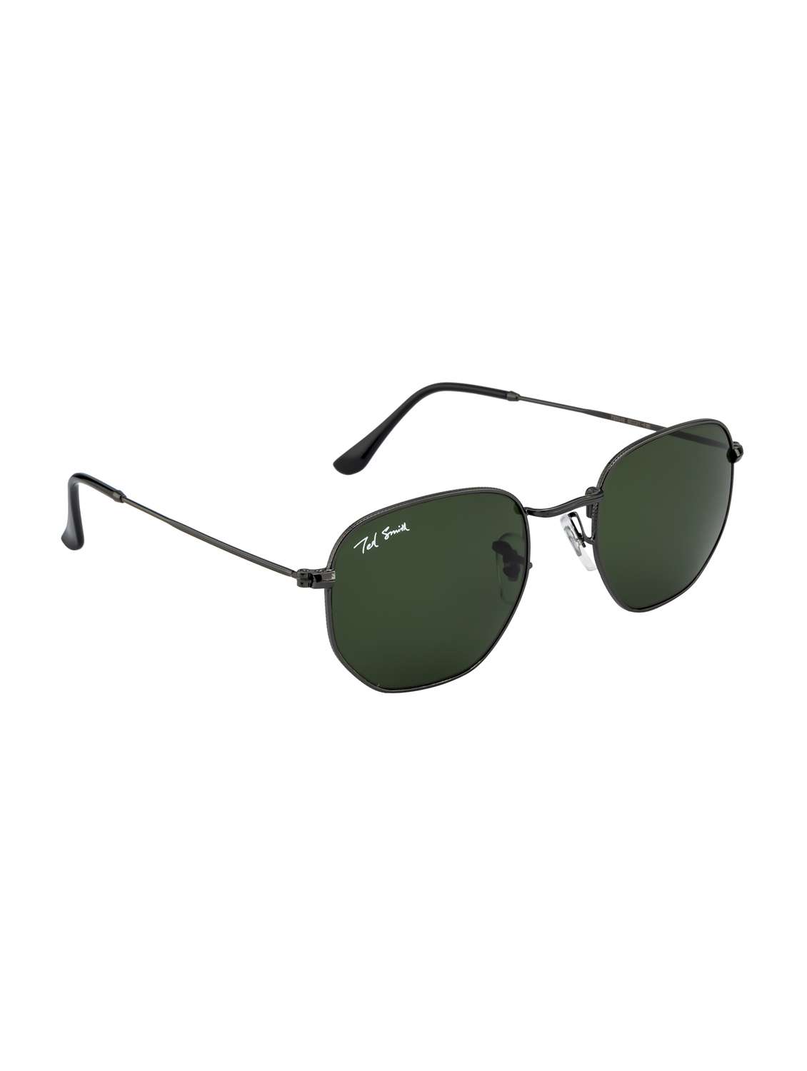 ted smith unisex hexagnal sunglasses i 100% uv protection  i  dark green colour lens - 22217844 -  Standard Image - 3