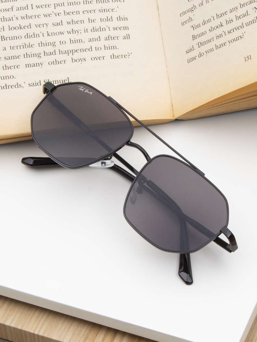 ted smith unisex aviator sunglasses i 100% uv protection  i  black colour lens