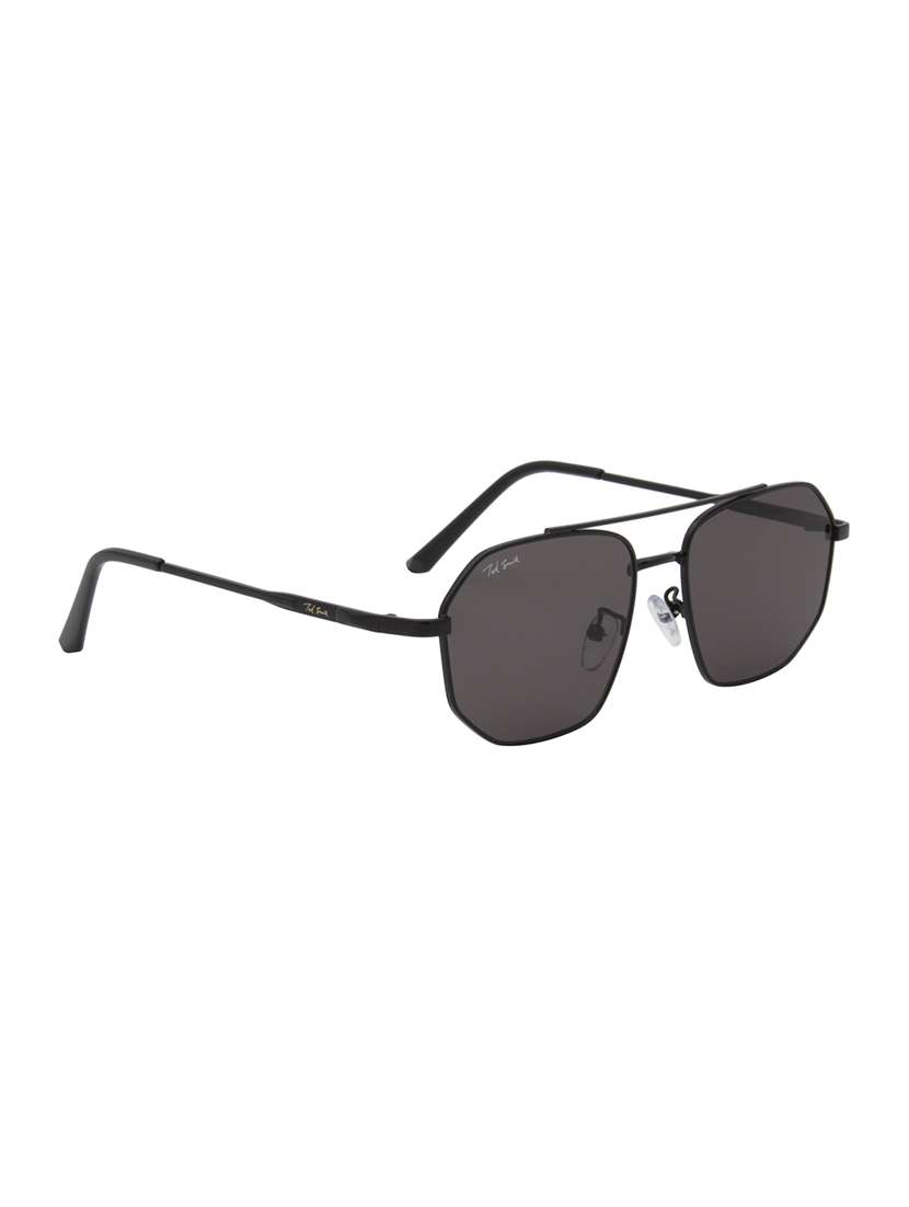 ted smith unisex aviator sunglasses i 100% uv protection  i  black colour lens - 22217853 -  Standard Image - 3