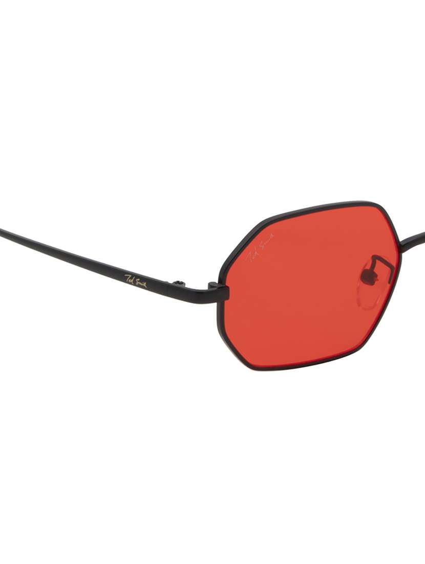 ted smith unisex hexogan sunglasses i 100% uv protection  i  red colour lens - 22217855 -  Standard Image - 5