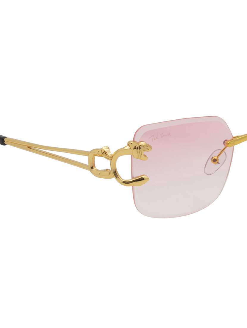 ted smith unisex wayfarer sunglasses i 100% uv protection  i  pink colour lens - 22217857 -  Standard Image - 5