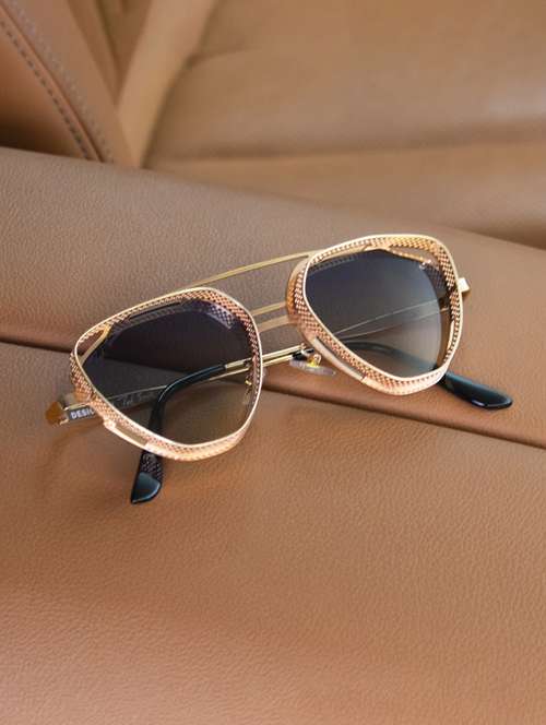 ted smith unisex aviator sunglasses i 100% uv protection  i  blue yellow colour lens - 22217862 -  Standard Image - 0