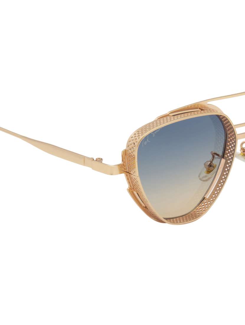 ted smith unisex aviator sunglasses i 100% uv protection  i  blue yellow colour lens - 22217862 -  Standard Image - 5