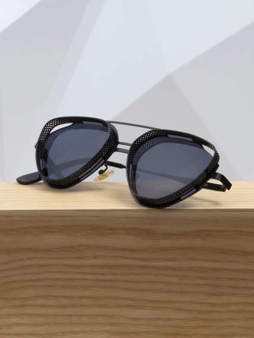 ted smith unisex aviator sunglasses i 100% uv protection  i  grey colour lens - 22217863 -  Standard Image - 0