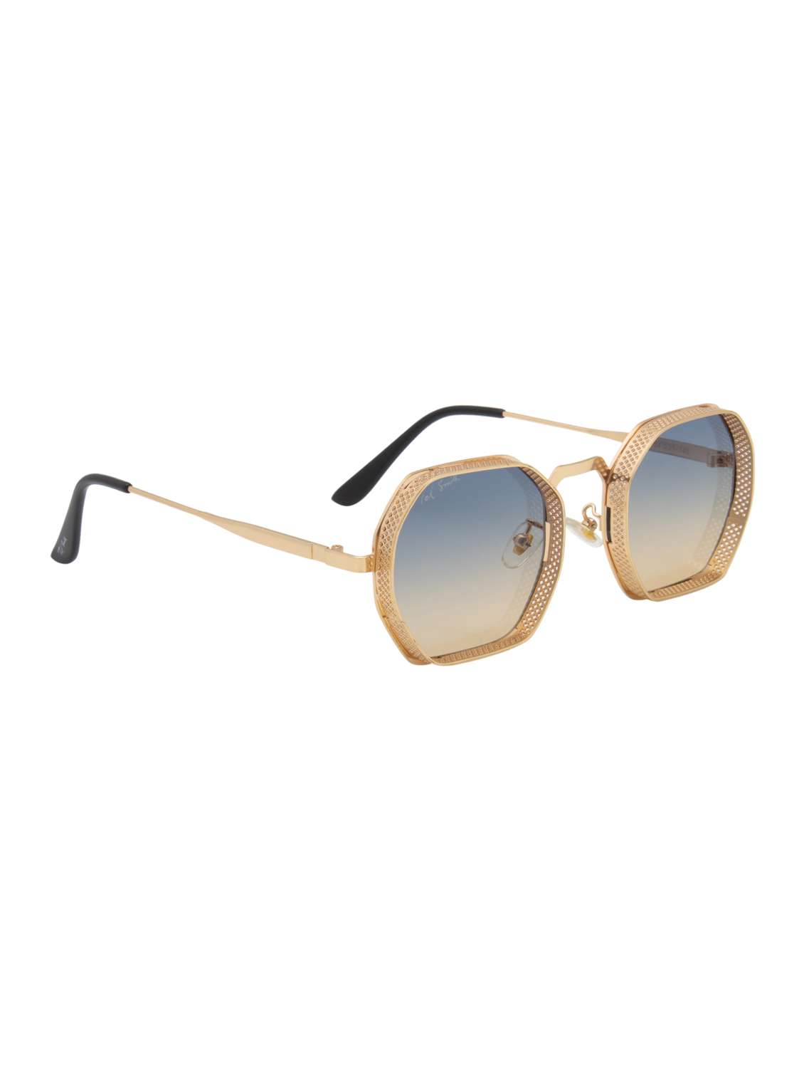 ted smith unisex hexagon sunglasses i 100% uv protection  i  blue yellow colour lens - 22217865 -  Standard Image - 3