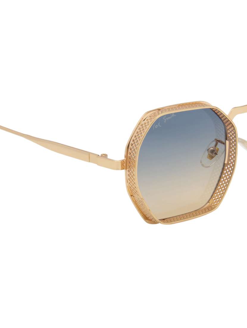 ted smith unisex hexagon sunglasses i 100% uv protection  i  blue yellow colour lens - 22217865 -  Standard Image - 5