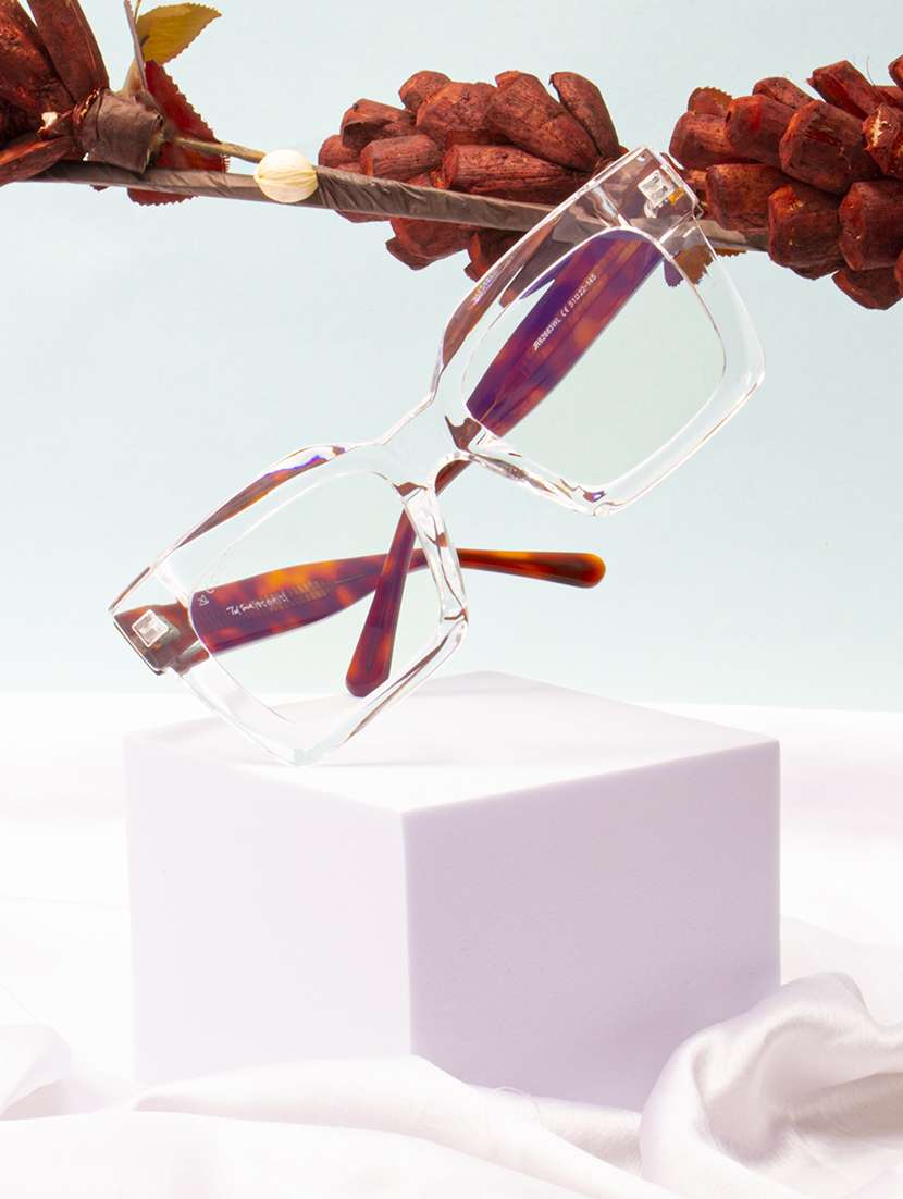 ted smith unisex square sunglasses i 100% uv protection  i  clear colour lens