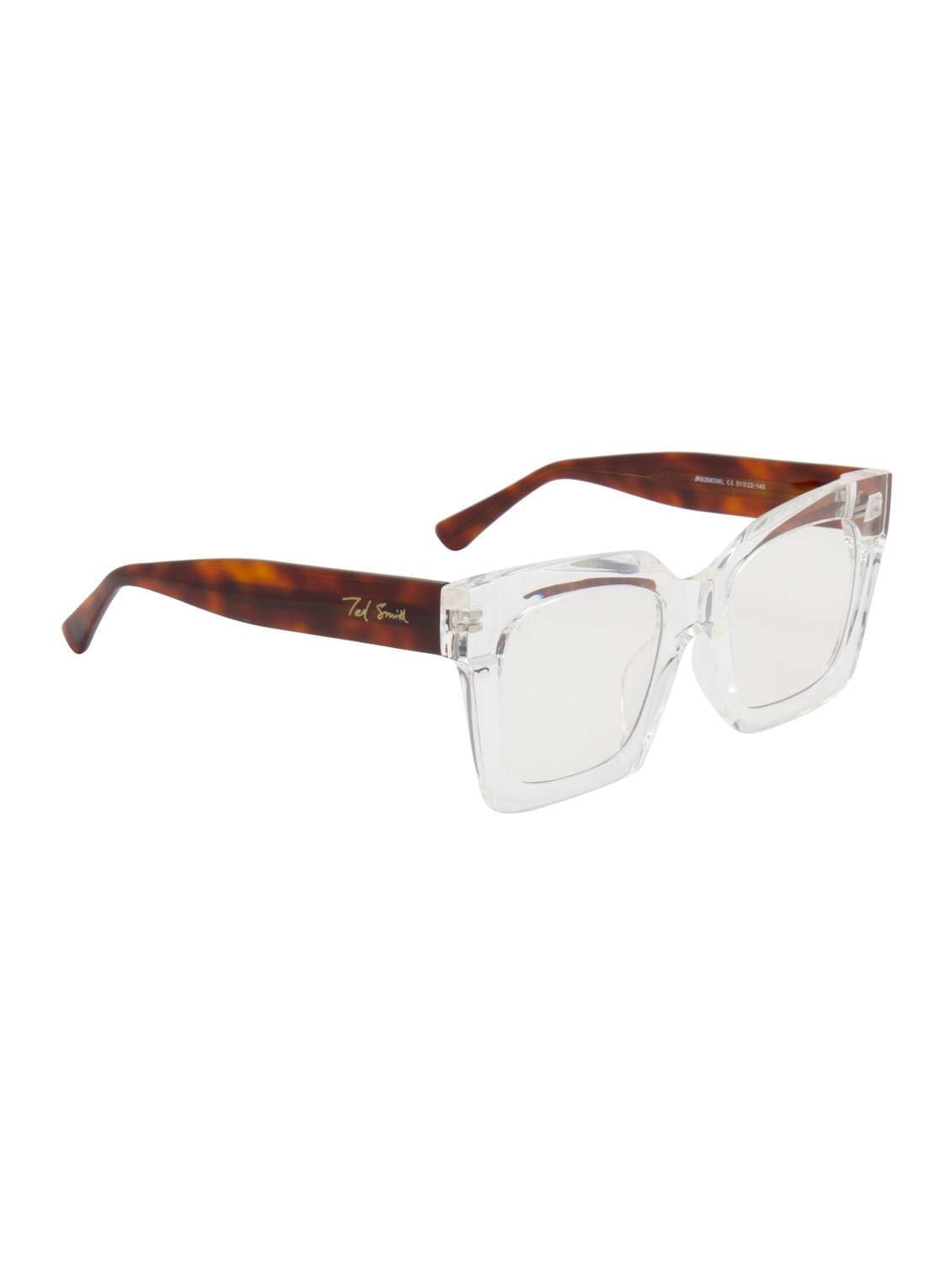 ted smith unisex square sunglasses i 100% uv protection  i  clear colour lens - 22217868 -  Standard Image - 3