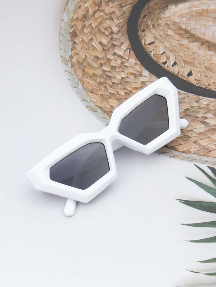 ted smith unisex hexogan sunglasses i 100% uv protection  i  grey colour lens