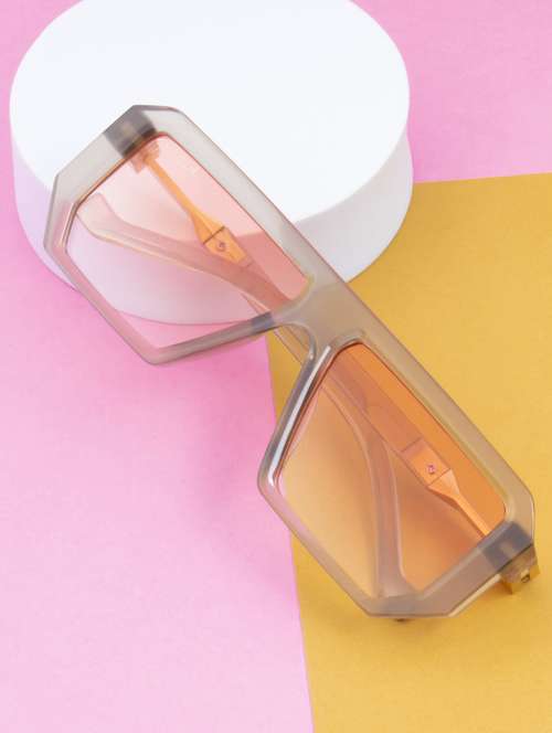 ted smith unisex aviator sunglasses i 100% uv protection  i  pink graded colour lens - 22217884 -  Standard Image - 0