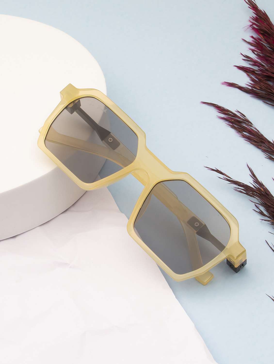 ted smith unisex square sunglasses i 100% uv protection  i  grey colour lens