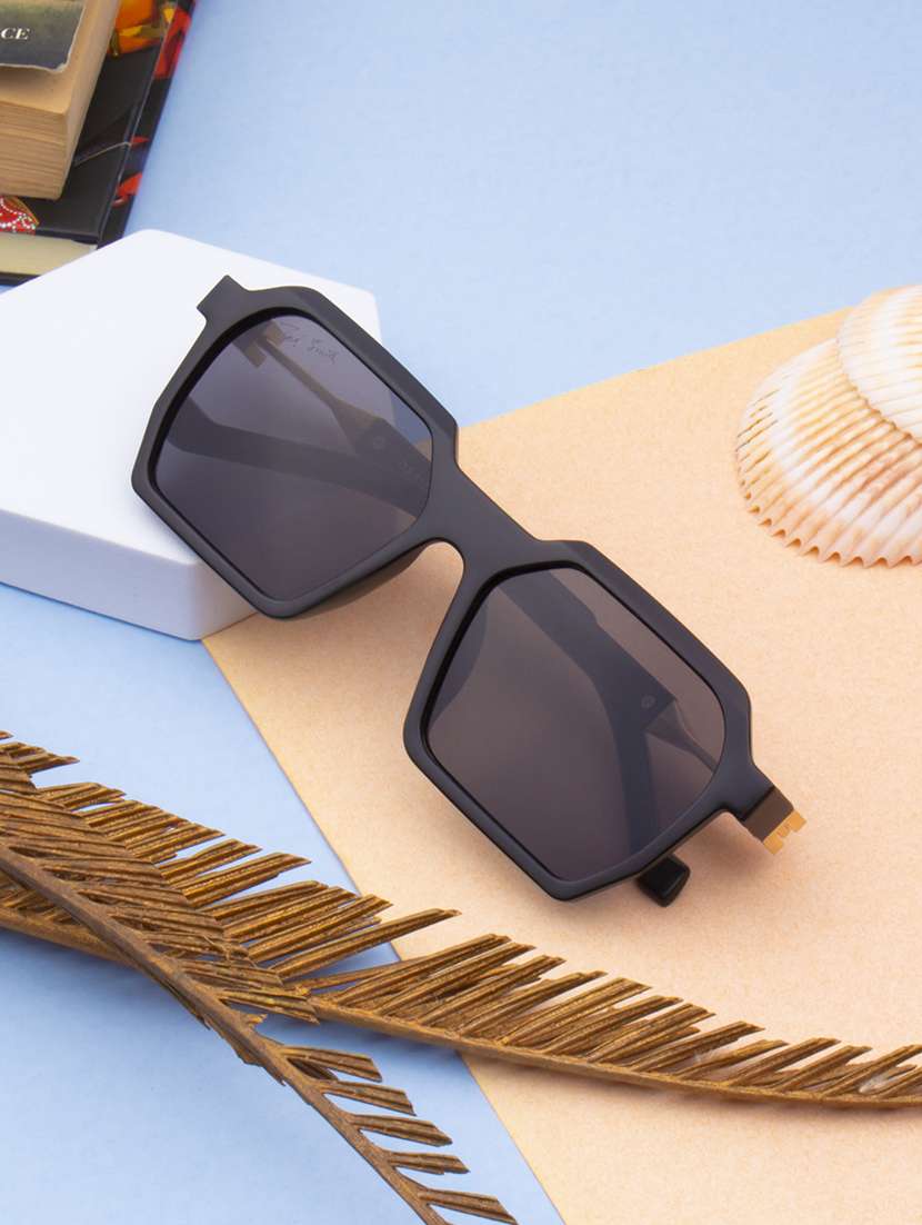 ted smith unisex square sunglasses i 100% uv protection  i  grey colour lens