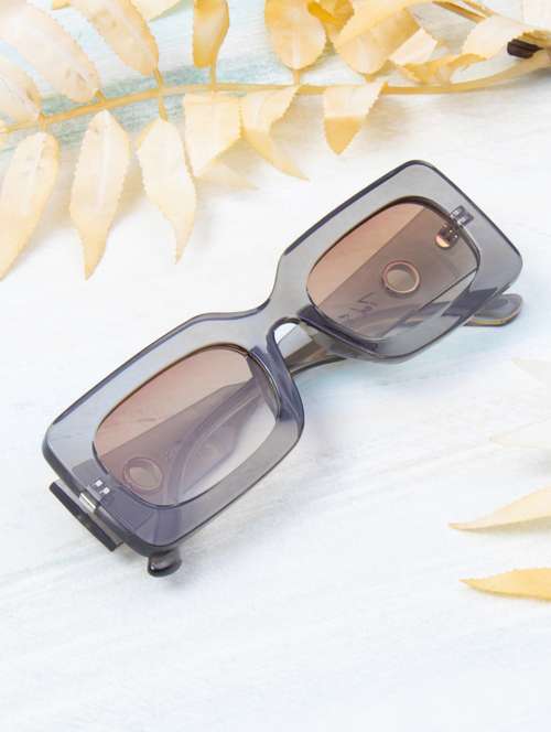 ted smith unisex rectangle sunglasses polarized  i  brown graded colour lens - 22217904 -  Standard Image - 0