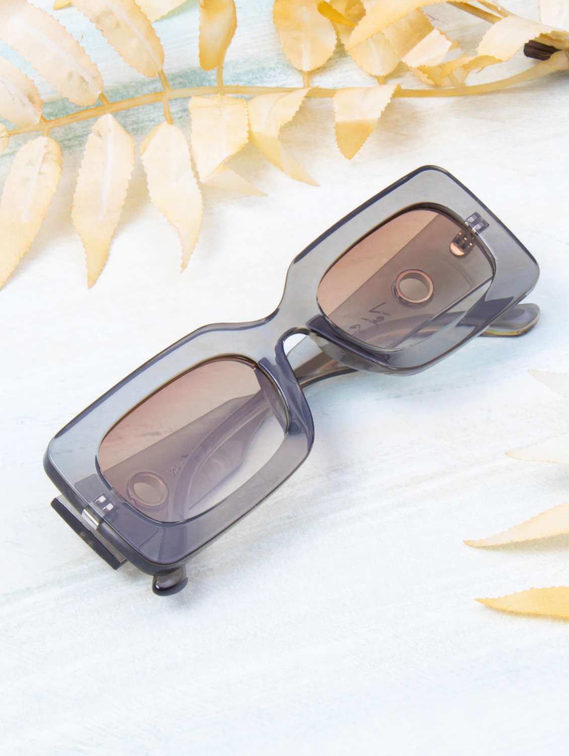 ted smith unisex rectangle sunglasses polarized  i  brown graded colour lens - 22217904 -  Zoom Image - 0