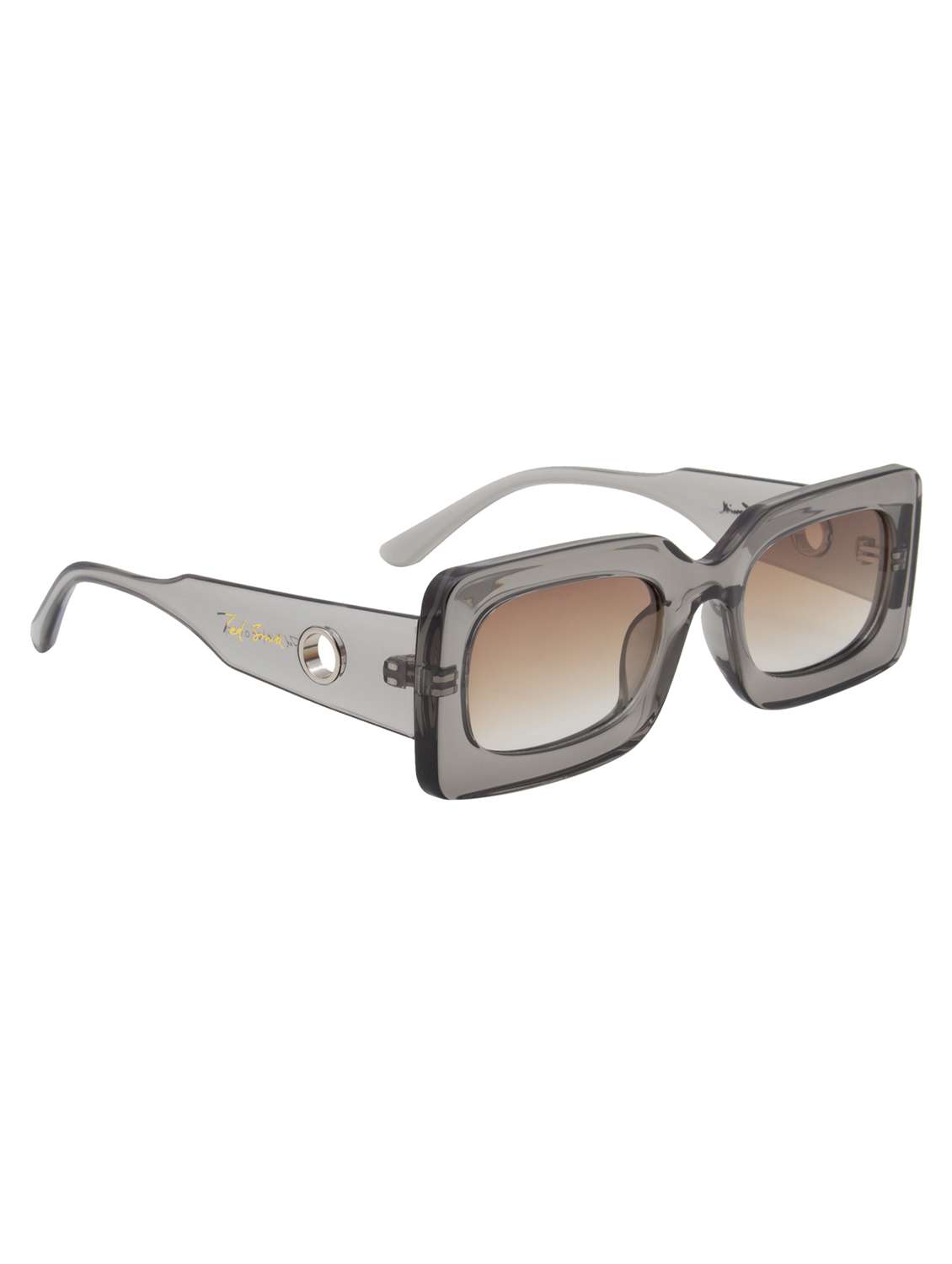 ted smith unisex rectangle sunglasses polarized  i  brown graded colour lens - 22217904 -  Standard Image - 3