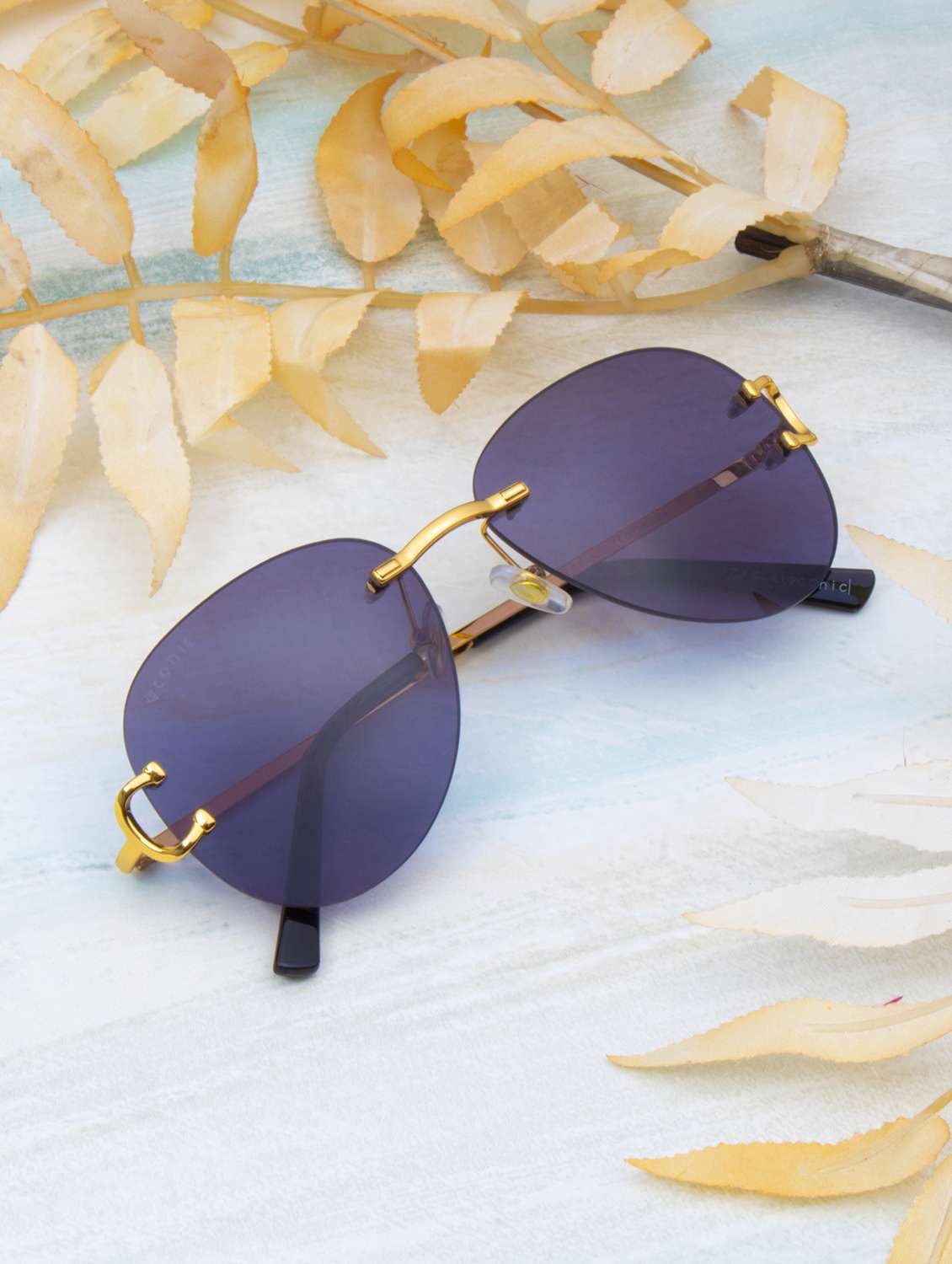 ted smith unisex aviator sunglasses i 100% uv protection  i  black colour lens - 22217906 -  Zoom Image - 0