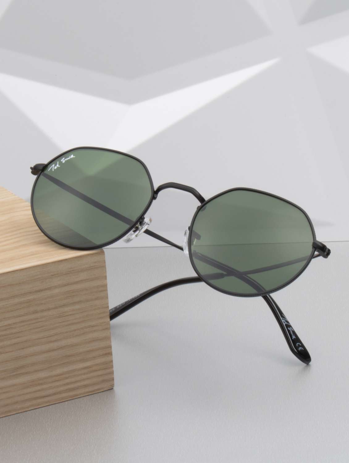 ted smith unisex round sunglasses i 100% uv protection  i  green colour lens