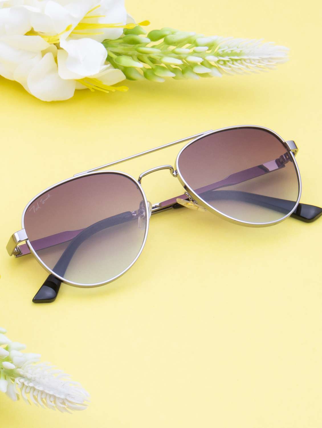 ted smith unisex aviator sunglasses i 100% uv protection  i  brown & blue colour lens