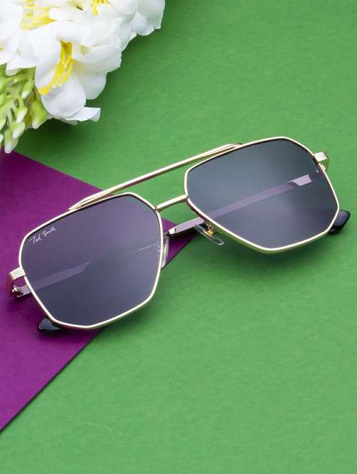 ted smith unisex aviator sunglasses i 100% uv protection  i  grey colour lens - 22217926 -  Standard Image - 0