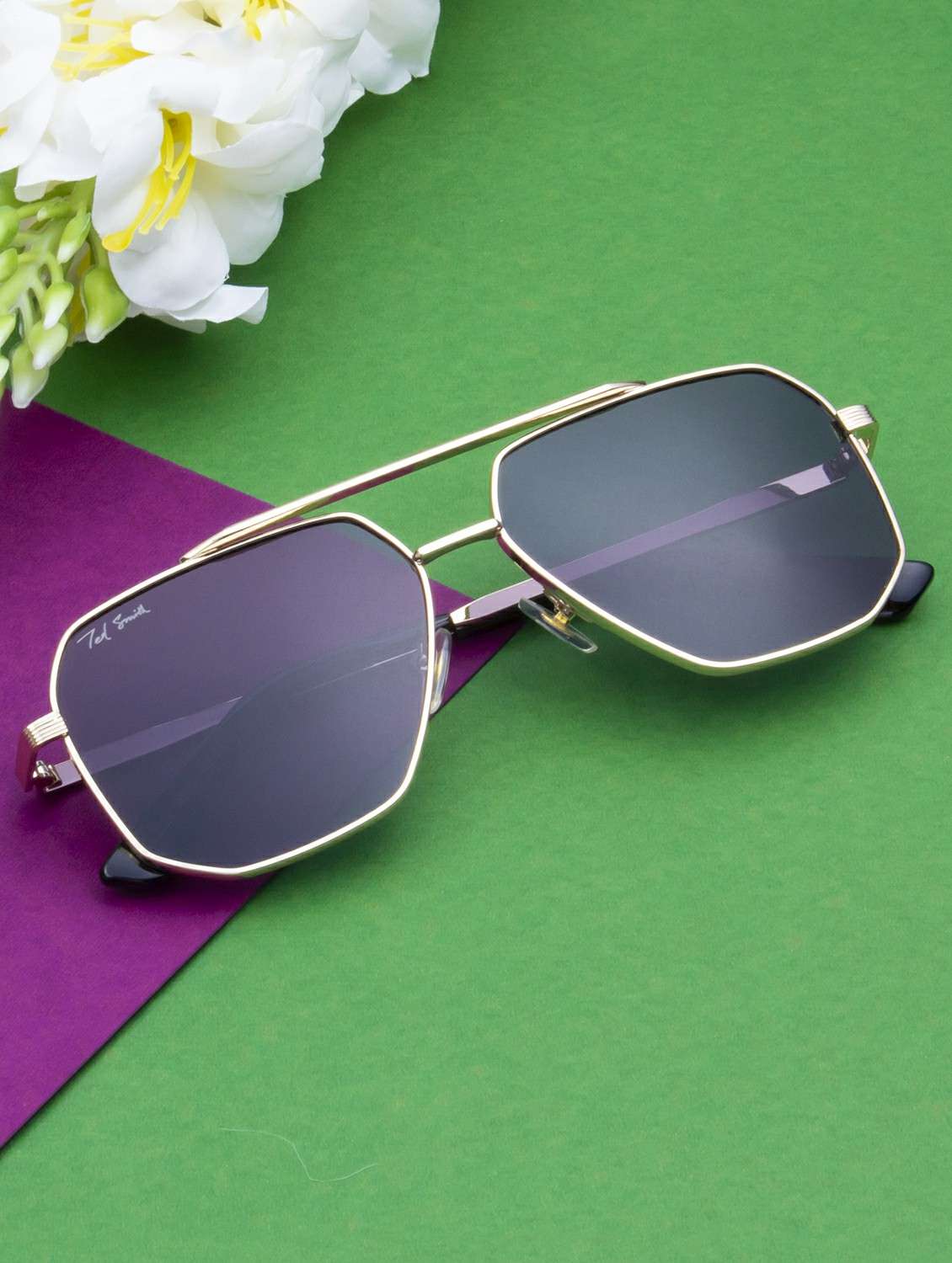 ted smith unisex aviator sunglasses i 100% uv protection  i  grey colour lens