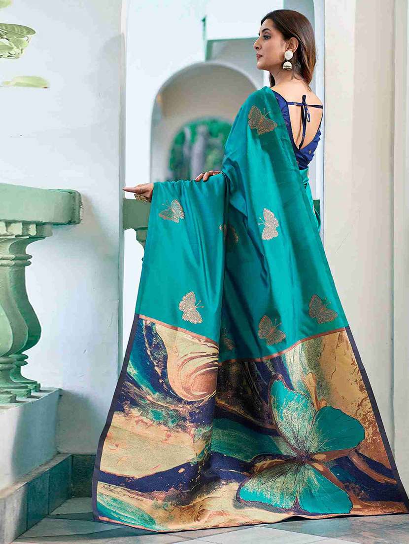 women self design banarasi saree with blouse - 22217937 -  Standard Image - 3