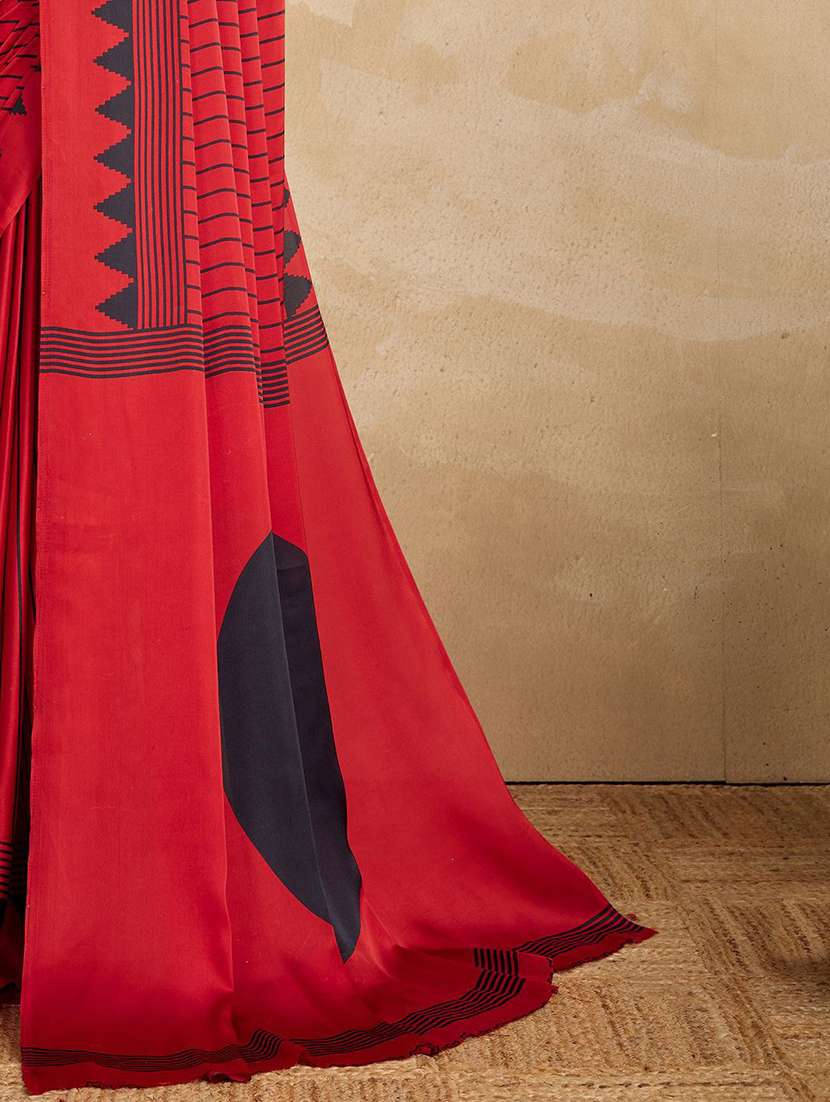 women printed casual wear saree with blouse - 22217941 -  Standard Image - 5