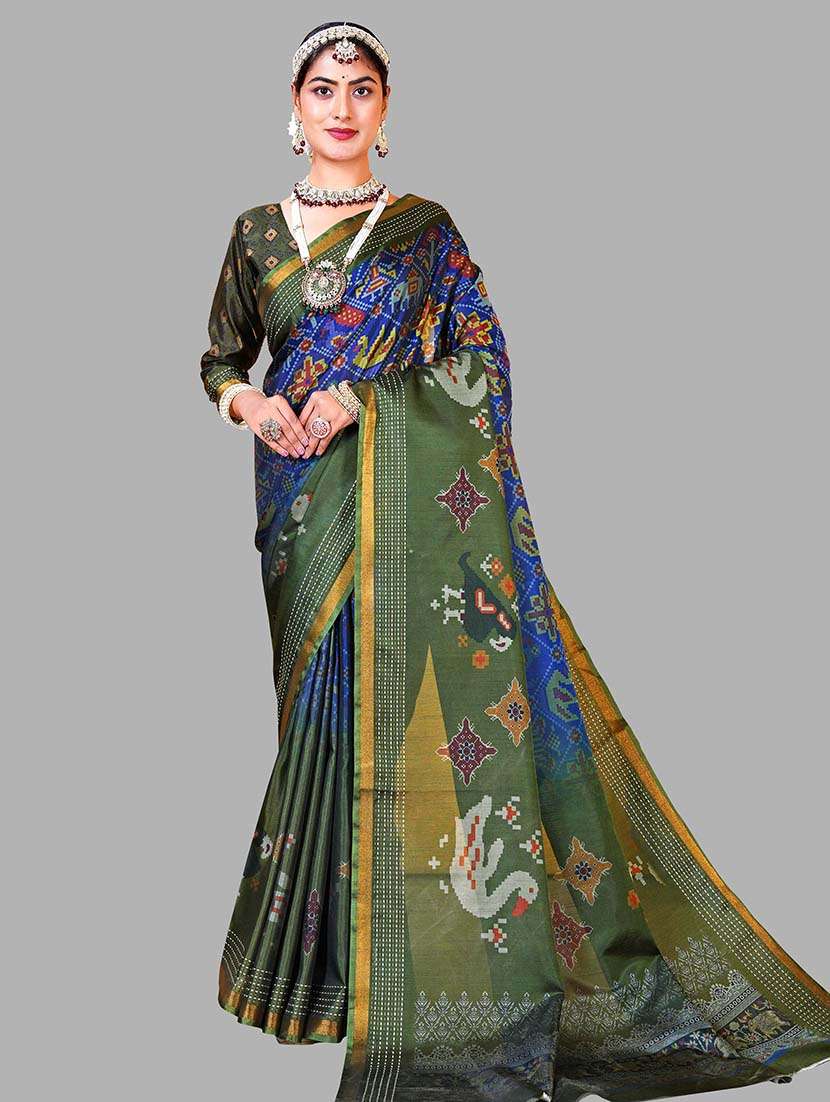 women printed patola saree with blouse - 22217968 -  Zoom Image - 0