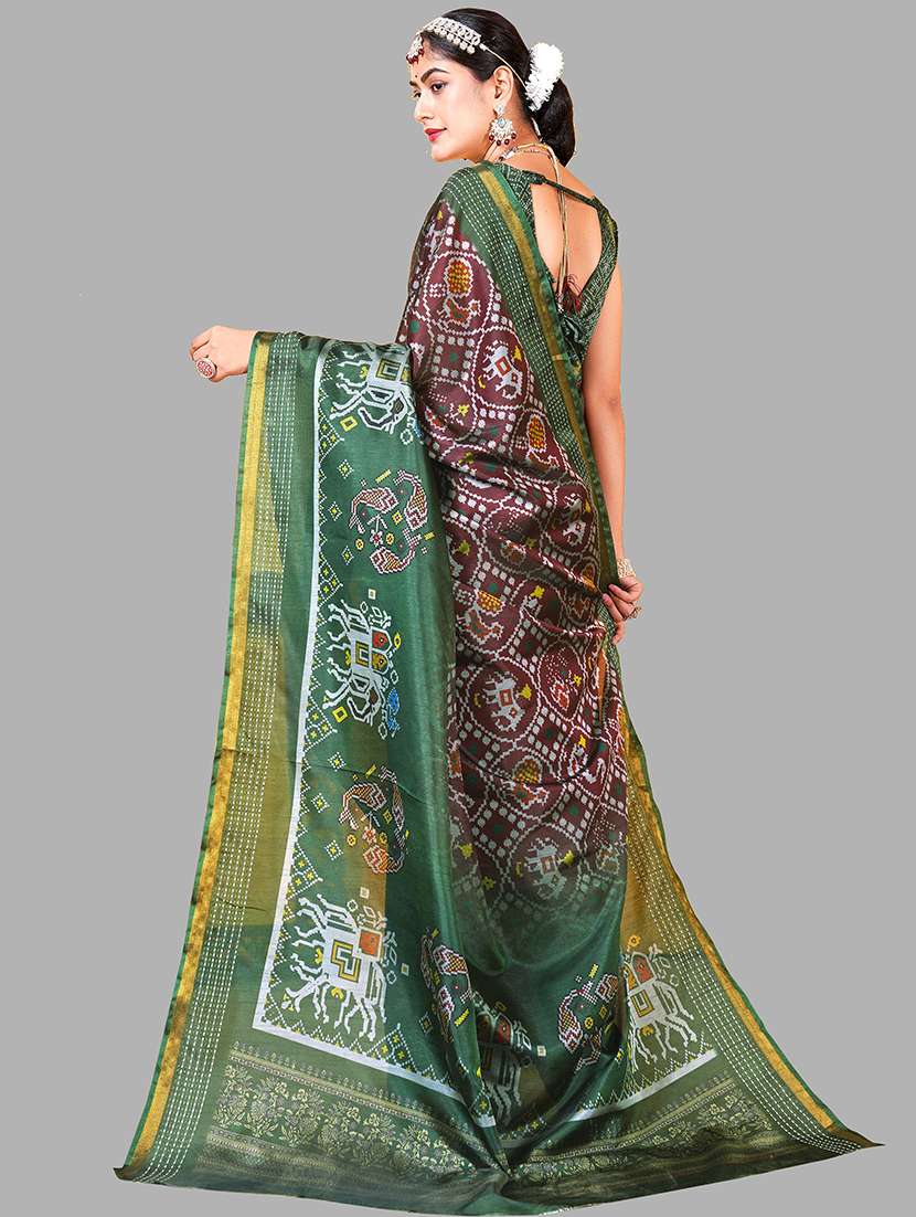 women printed patola saree with blouse - 22217971 -  Standard Image - 3