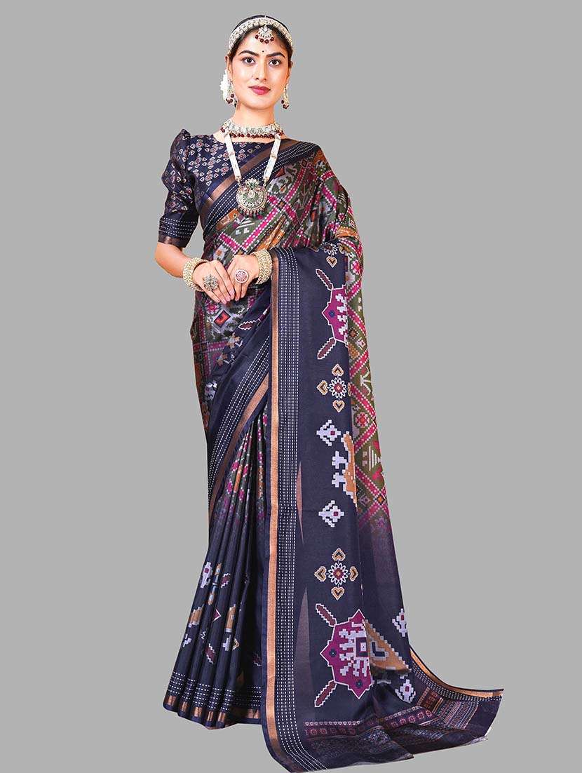 women printed patola saree with blouse