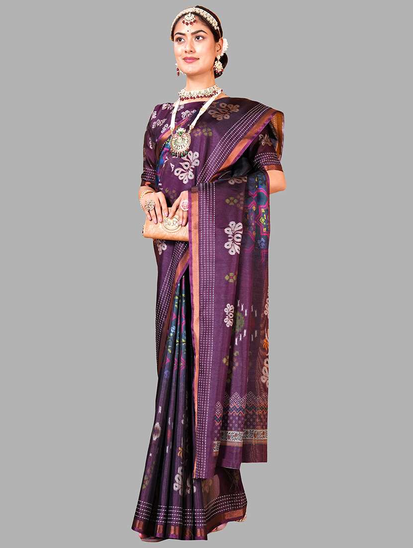 women printed patola saree with blouse - 22217974 -  Zoom Image - 0