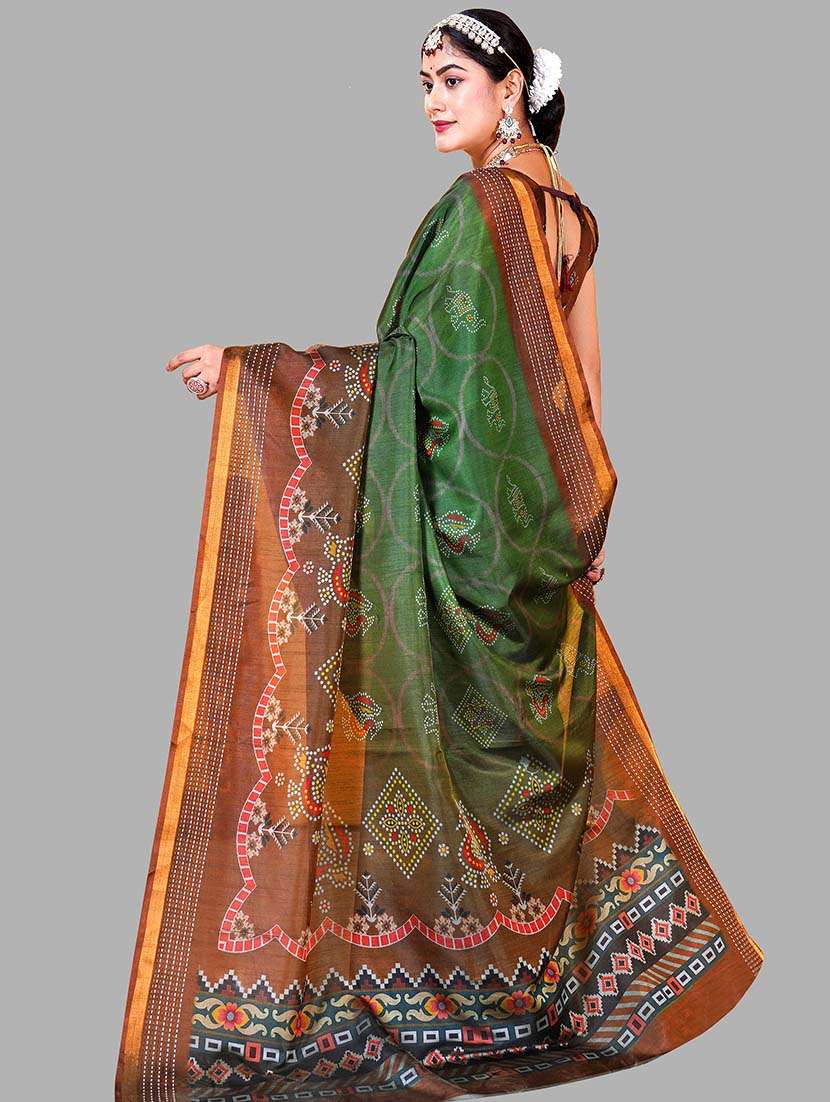 women printed patola saree with blouse - 22217976 -  Standard Image - 3
