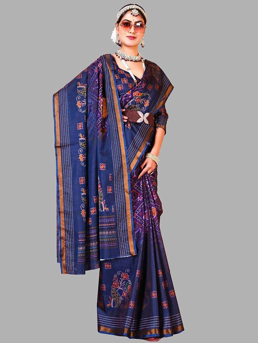 women printed patola saree with blouse