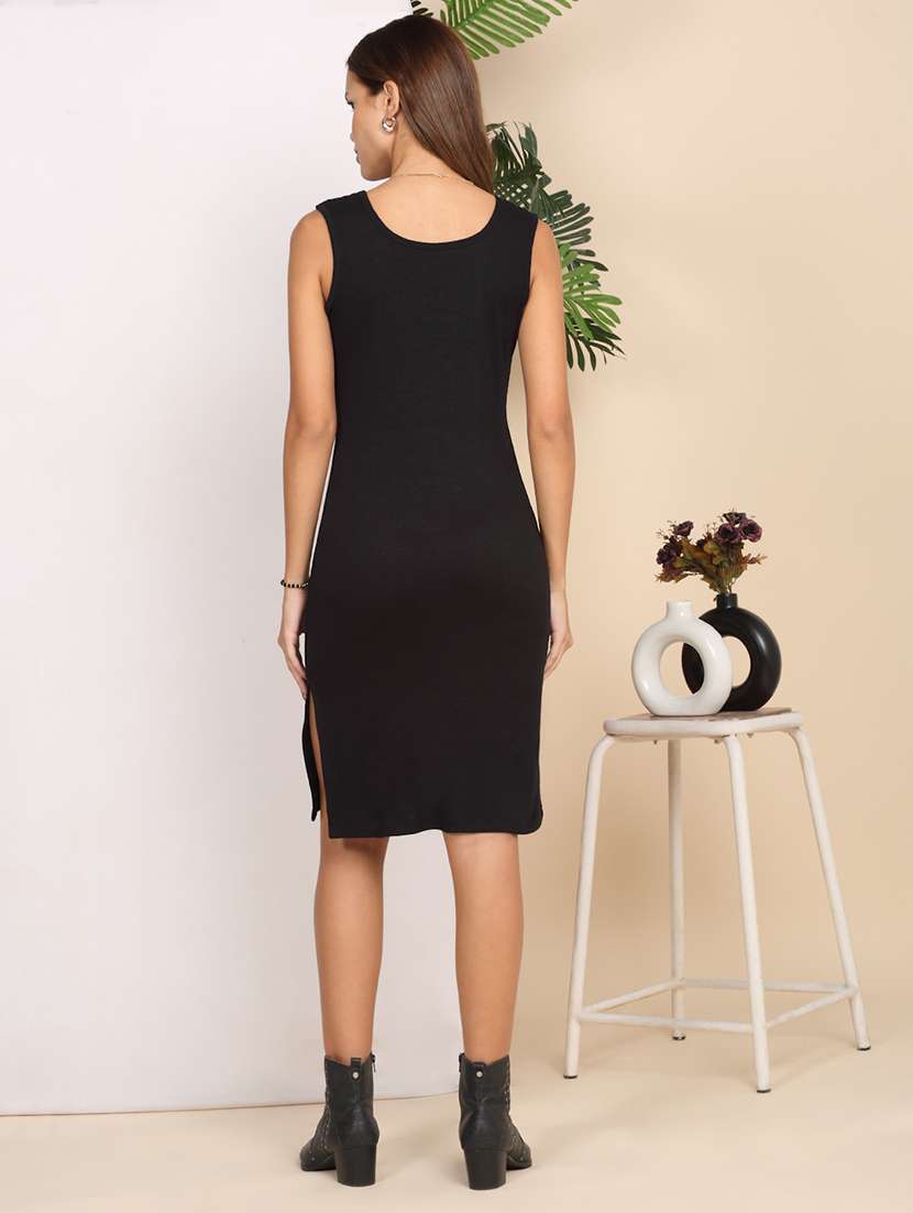 women solid sleeveless bodycon dress - 22217988 -  Standard Image - 3