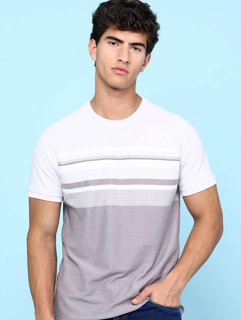 men striped short sleeve regular fit t-shirt