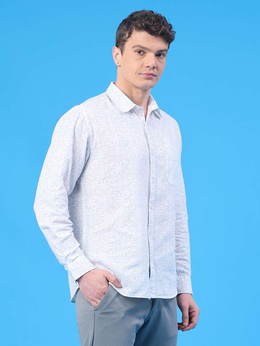 men printed long sleeve regular fit casual shirt - 22218113 -  Standard Image - 3