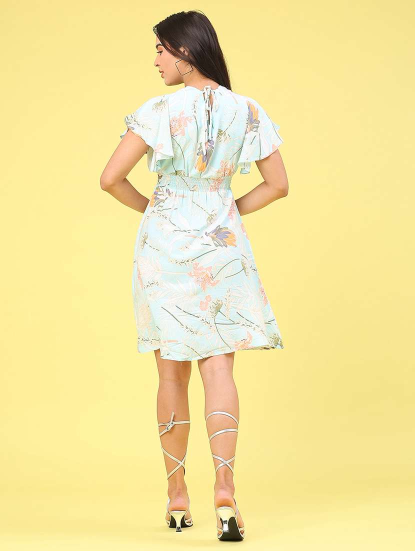 women printed flared sleeve a-line dress - 22218135 -  Standard Image - 3