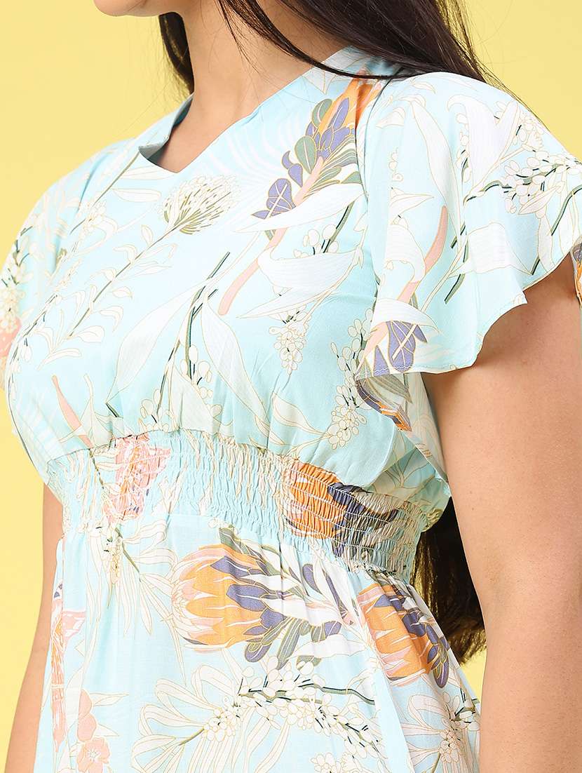 women printed flared sleeve a-line dress - 22218135 -  Standard Image - 5