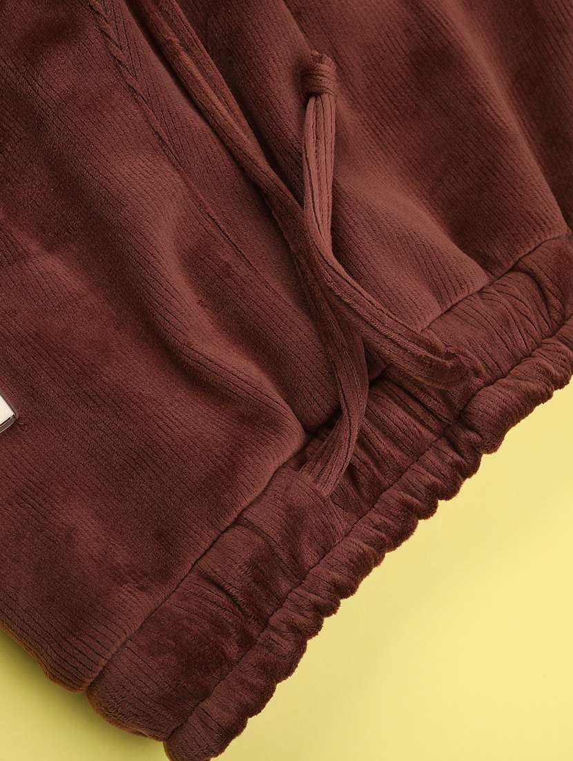 girls solid mid rise winterwear cargo - 22218151 -  Standard Image - 3