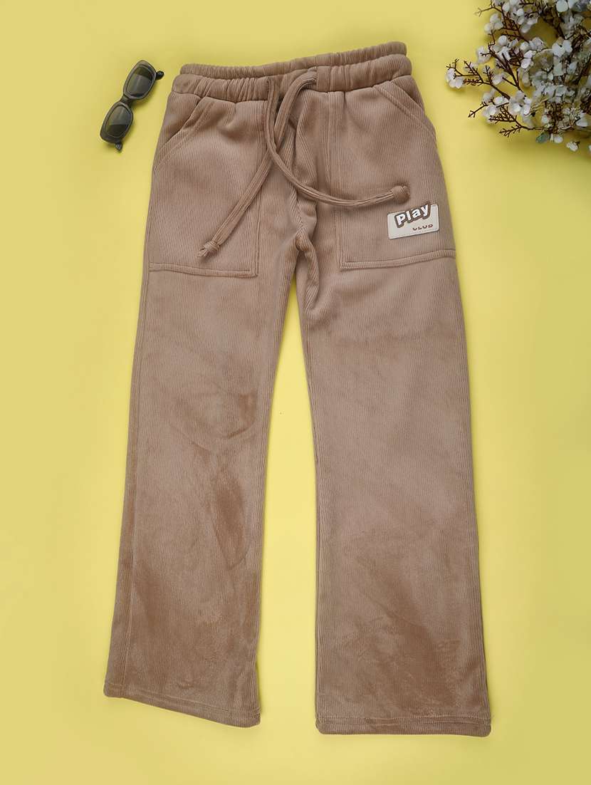 girls solid mid rise winterwear cargo