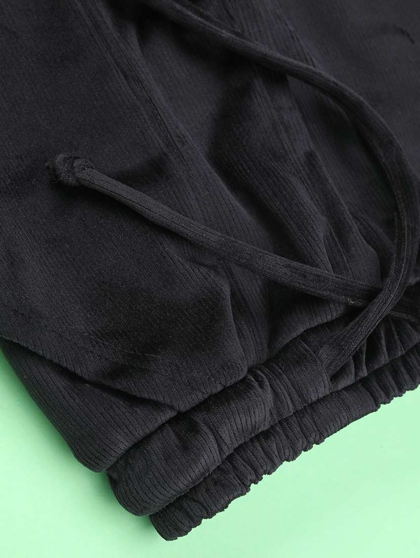 girls solid mid rise winterwear cargo - 22218164 -  Standard Image - 3