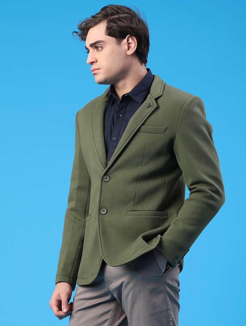 men solid single breasted casual blazer - 22218172 -  Standard Image - 3