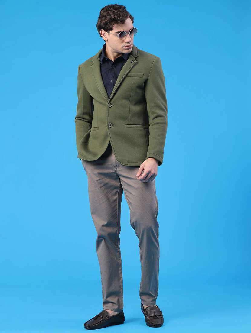 men solid single breasted casual blazer - 22218172 -  Standard Image - 5
