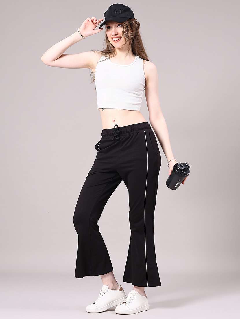 women solid mid rise track pants  - 22218175 -  Standard Image - 5