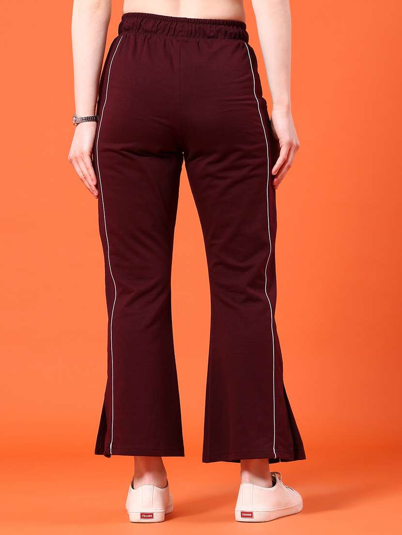 women solid mid rise track pant - 22218176 -  Standard Image - 3