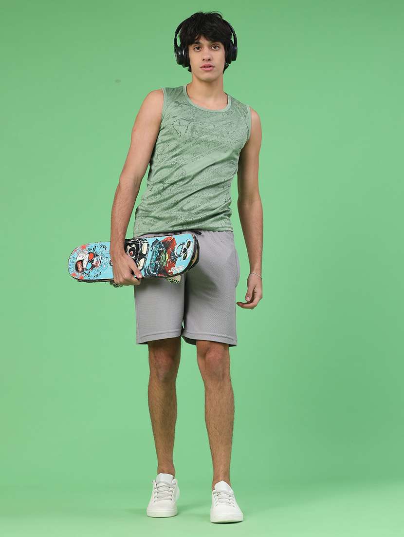 men self design mid rise regular fit shorts - 22218180 -  Standard Image - 5