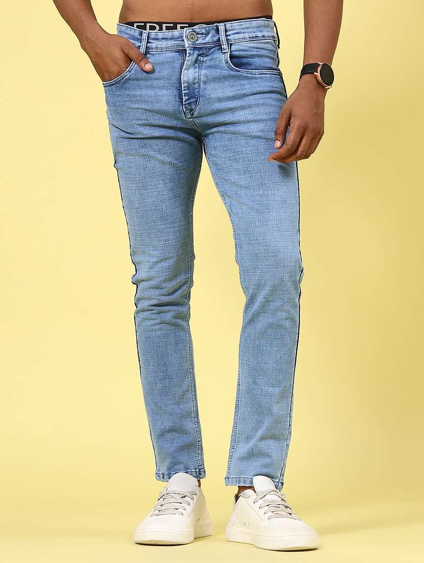 men blue cotton jeans