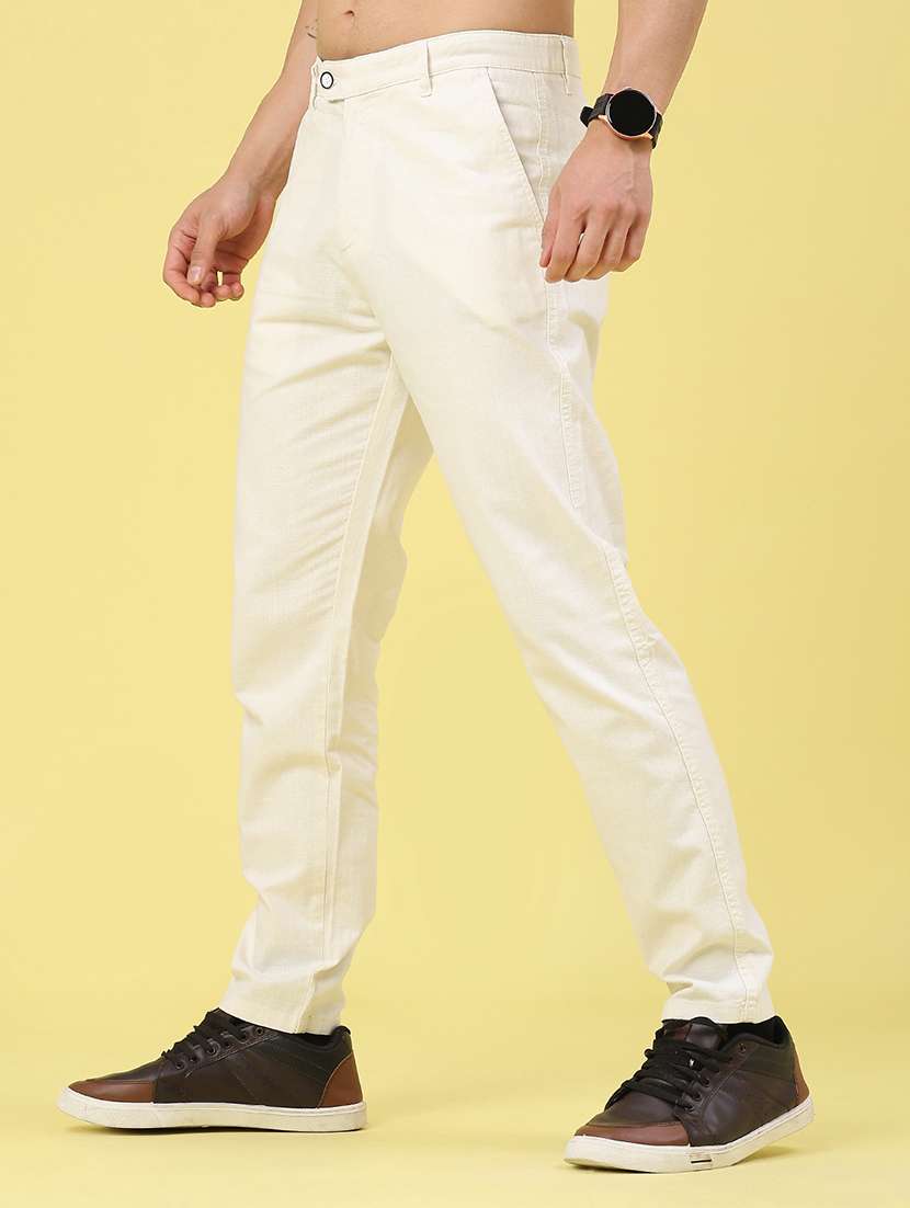 men solid mid rise chinos casual trouser - 22218242 -  Standard Image - 3